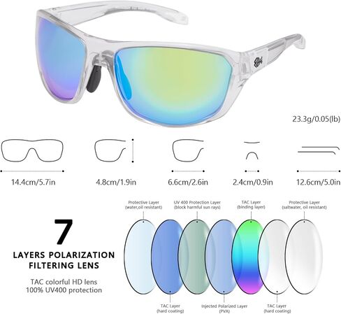 BASSDASH Polarized Sports Sunglasses for Men Women Fishing Driving Hiking UV400 with Lightweight TPX Unbreakable Frame in Saudi Arabia