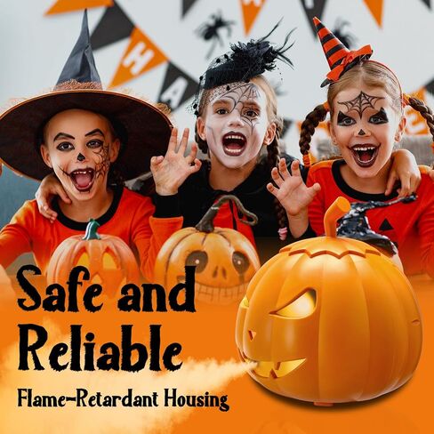 آلة ضباب TCFUNDY 800 وات مع أضواء، آلة دخان اليقطين مع 12 لونًا من أضواء LED، صانع الضباب مع جهاز تحكم عن بعد لديكور الشرفة الأمامية للهالوين، مسرح الحفلات المنزلية المسكونة in Kuwait