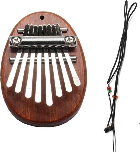 Uenhoy Mini Wood Kalimba Thumb Piano 8 Keys Finger Thumb Piano Musical Instruments, Portable Wooden Mbira Finger Piano for Piano Beginners, Oval in Saudi Arabia