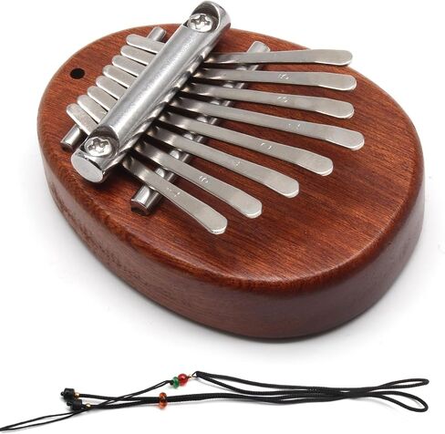 Uenhoy Mini Wood Kalimba Thumb Piano 8 Keys Finger Thumb Piano Musical Instruments, Portable Wooden Mbira Finger Piano for Piano Beginners, Oval in Saudi Arabia