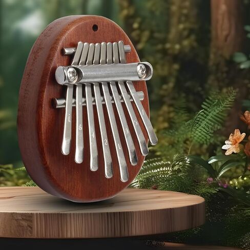 Uenhoy Mini Wood Kalimba Thumb Piano 8 Keys Finger Thumb Piano Musical Instruments, Portable Wooden Mbira Finger Piano for Piano Beginners, Oval in Saudi Arabia