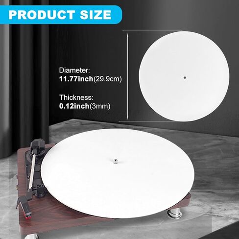 Acrylic Turntable Mat, 12" Record Platter Slipmat, 3mm Thick Acrylic Record Player Platter Vinyl Slip Mats,Acrylic Slipmat for Turntables Antistatic Tighter & Defined Bass in Saudi Arabia