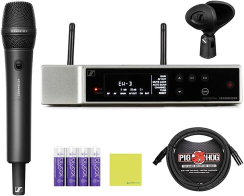 Liquid Audio Sennheiser EW-D 835-S Set (R1-6) All-in-one Wireless Microphone System Bundle w/Pig Hog PHM10 8mm Mic Cable, 4-Pack Blucoil AA Batteries Polishing Cloth in Saudi Arabia