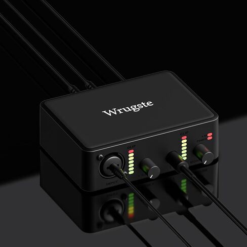 Wrugste USB Audio Interface Solo with XLR and 1/4" (6.35 mm) Jack +48V Phantom Power for Computer Recording Streaming Podcasts and Real-time Monitoring in Kuwait