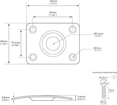 Banworks Rectangular Metal 6.35mm (1/4") Output Jack Plate Curved Base Bottom Input Jack Socket For Epiphone EPI LP Les Paul Electric Guitar Parts Accessories JT/CK-02 Chrome in Saudi Arabia