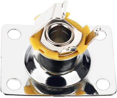 Banworks Rectangular Metal 6.35mm (1/4") Output Jack Plate Curved Base Bottom Input Jack Socket For Epiphone EPI LP Les Paul Electric Guitar Parts Accessories JT/CK-02 Chrome in Saudi Arabia