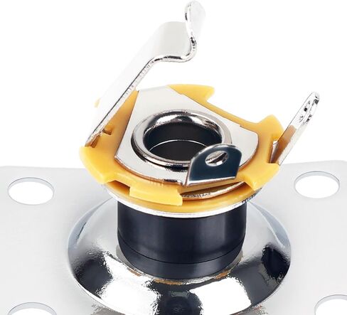 Banworks Rectangular Metal 6.35mm (1/4") Output Jack Plate Curved Base Bottom Input Jack Socket For Epiphone EPI LP Les Paul Electric Guitar Parts Accessories JT/CK-02 Chrome in Saudi Arabia