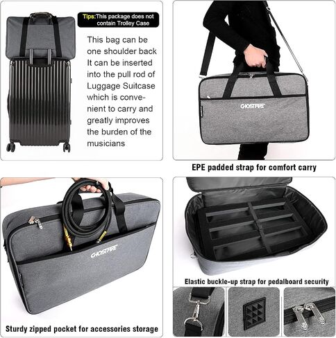 Ghost Fire Guitar Pedal Board Aluminum Alloy Effect Pedalboard with Carry Bag F-STANDARD1.5 in Saudi Arabia