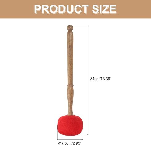 MECCANIXITY Singing Bowl Mallet Strike Wool Red Sound Bowl Drum Stick for Meditation Yoga Relax Middle in Kuwait