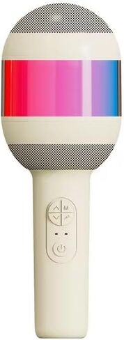 [2024 New Karaoke Microphone with Colorful LED Light, Portable Handheld Wireless Bluetooth Microphone Speaker Singing Birthday Gifts for Girls Boys Kids Adults All Age Beige in Saudi Arabia