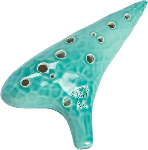 Jingle Stream 12 فتحة Ocarina Alto C Ocarina مع تحفة فنية ناعمة قابلة للتجميع (سماوي) in Saudi Arabia