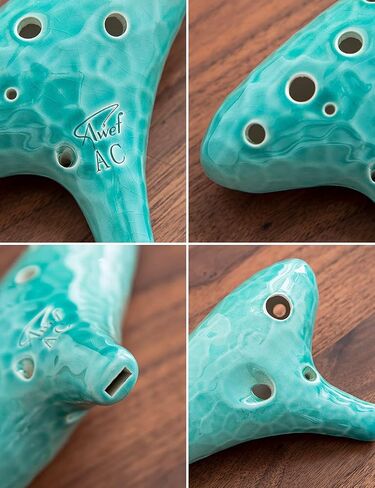 Jingle Stream 12 فتحة Ocarina Alto C Ocarina مع تحفة فنية ناعمة قابلة للتجميع (سماوي) in Saudi Arabia