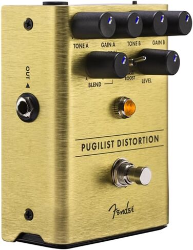 Fender Pugilist Distortion Effects Pedal Bundle w/2x Strukture S6P48 Woven Right Angle Patch Cables, 12x Guitar Picks and Liquid Audio Polishing Cloth in Saudi Arabia