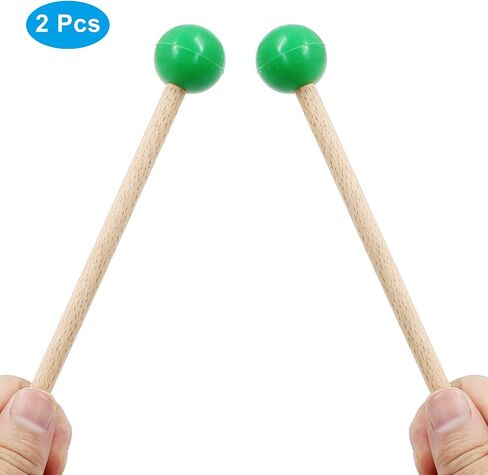 2 Pcs Rubber Xylophone Sticks 8.7" Mallets Rubber Head Sticks Xylophone Percussion Mallets for Xylophone Bells Chime Drum, Green in Saudi Arabia