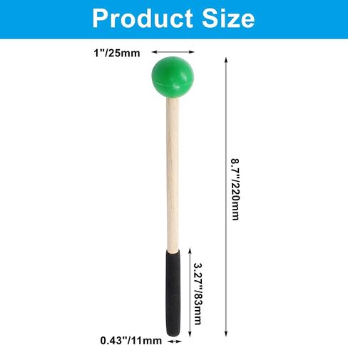2 Pcs Rubber Xylophone Sticks 8.7" Mallets Rubber Head Sticks Xylophone Percussion Mallets for Xylophone Bells Chime Drum, Green in Saudi Arabia