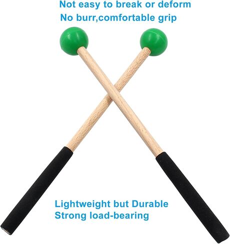 2 Pcs Rubber Xylophone Sticks 8.7" Mallets Rubber Head Sticks Xylophone Percussion Mallets for Xylophone Bells Chime Drum, Green in Saudi Arabia