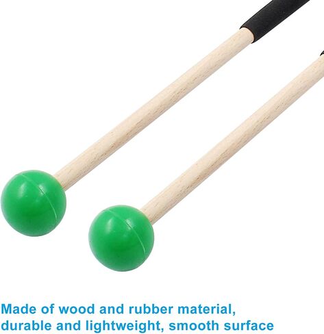 2 Pcs Rubber Xylophone Sticks 8.7" Mallets Rubber Head Sticks Xylophone Percussion Mallets for Xylophone Bells Chime Drum, Green in Saudi Arabia