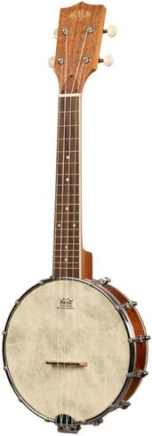 Kala Banjo Concert Ukulele مع حقيبة، حزمة الماهوجني الطبيعي مع موالف Kala Klipz باللون الأزرق والسائل لتلميع الآلات الصوتية - موديل Kala KA-BNJ-MHG-C in Saudi Arabia