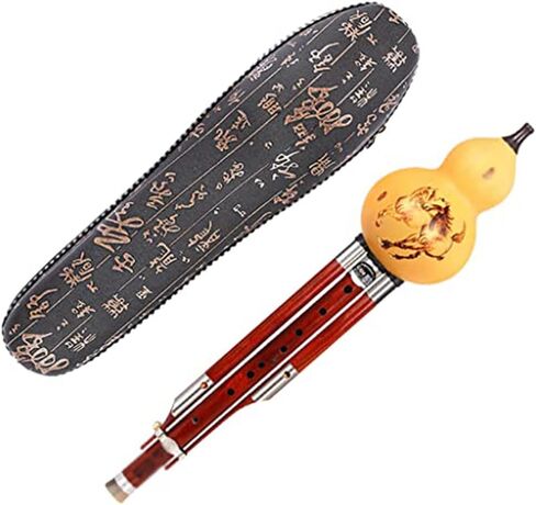 Hulusi، آلات الرياح العرقية الصينية التقليدية، أداء احترافي 9 فتحات ماهوجني، نمط حصان رائع (اللون: أحمر، الحجم: مفتاح C) in Kuwait