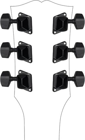 Banworks 3L3R Guitar Tuning Pegs Keys 15:1 Ratio Semi-Closed Guitar String Tuning Keys Machines with 45 Degree Fixing Tag for Les Paul LP SG Electric or Acoustic Guitar Pack of 6 JT/JXQ-13 Black in Saudi Arabia