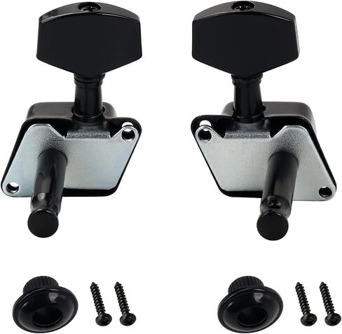 Banworks 3L3R Guitar Tuning Pegs Keys 15:1 Ratio Semi-Closed Guitar String Tuning Keys Machines with 45 Degree Fixing Tag for Les Paul LP SG Electric or Acoustic Guitar Pack of 6 JT/JXQ-13 Black in Saudi Arabia