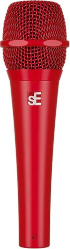 Briskdrop sE Electronics V7 Red Dynamic Supercardioid Handheld Microphone, Red - Bundle with 2 XLR Cables and 10 Cable Ties in Saudi Arabia
