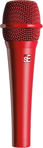 Briskdrop sE Electronics V7 Red Dynamic Supercardioid Handheld Microphone, Red - Bundle with 2 XLR Cables and 10 Cable Ties in Saudi Arabia