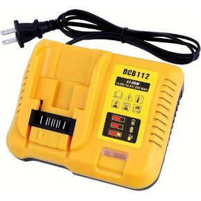 DCB112 20V Battery Charger Replaces for Dewalt 20V Battery Charger DCB107 DCB115, Compatible with Dewalt 12V/20V Max Lithium Battery DCB206 DCB204 DCB205 DCB120 DCB127