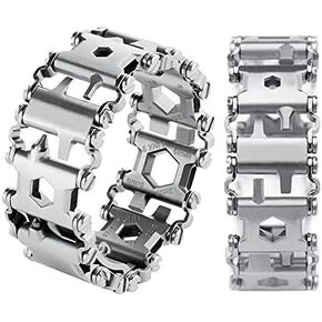 Multitool Bracelet for Men, 29 in 1 Tools Stainless Steel Multifunctional Bracelet, Travel Friendly, Multitool Survival Bracelet Suitable for Sailing Travel Camping Hiking