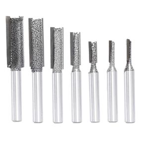 4pcs Straight Router Bit Set,1/2" Shank,Cutting Dia. 5/32",3/16",1/4",5/16" Carbide Tipped Single/Double Flute Straight Cutter for Woodworking Routing, Plunging, Dadoing