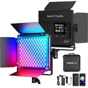 SPL210C RGB LED Video Light with APP Control, 360° Full Color RGB Panel Light, 2800K-8000K, CRI/TLCI 97+, 10 Scenes, Professional Photography Studio Lighting for YouTube/Stream/Photo/Video