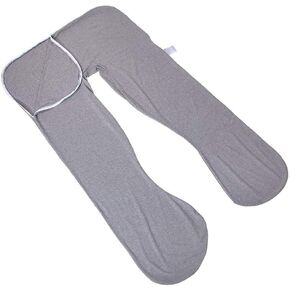 غطاء وسادة حمل على شكل حرف U من AngQi - يناسب وسائد على شكل حرف U مقاس 55 بوصة - غطاء بديل لوسادة الأمومة لكامل الجسم - قطن جيرسي متماسك - رمادي in Kuwait