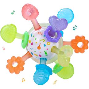 كرة تسنين للأطفال، ألعاب تسنين حسية متعددة من السيليكون، ألعاب تسنين للأطفال من مونتيسوري لتخفيف التسنين، خالية من مادة BPA، لعبة مضغ للأطفال من عمر 0 ​​إلى 12 شهرًا، مقاومة للحرارة in Kuwait