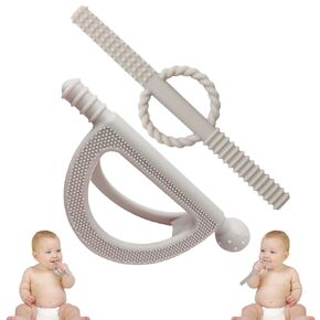 𝑻𝒆𝒆𝒕𝒉𝒊𝒏𝒈 𝑻𝒐𝒚𝒔 𝒇𝒐𝒓 𝑩𝒂𝒃𝒊𝒆𝒔 0-6 𝑴𝒐𝒏𝒕𝒉𝒔, Silicone Baby Teether, Soothing Pain Relief, Chew Toy for Teething Baby (Pink)