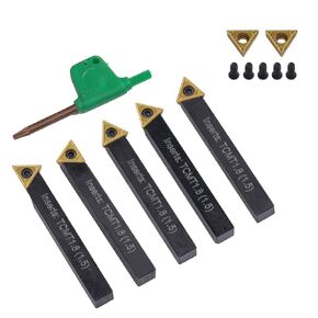 Jerax tools Oal 5 Pc Indexable Turning Tool Set with TCMT Carbide Inserts (3/8")…