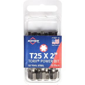Mayhew Tools 19327-10 USA Torx Power Bit, T25 x 2", 10-Pack