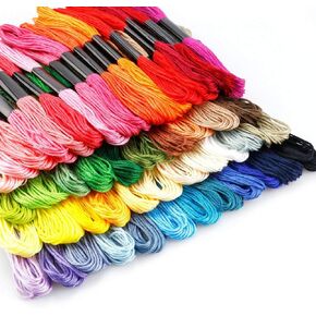 100pcs Random Color Embroidery DIY Silk Line Branch Threads Similar Dmc Thread Floss Skein Cross Stitch Thread