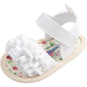 صنادل صيفية للأطفال البنات من Kuner مصنوعة من القطن بعقدة على شكل زهور غير قابلة للانزلاق للاستخدام في الهواء الطلق أحذية المشي الأولى in Kuwait