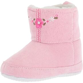Luvable Friends Baby-Girl's Embroidered Suede Boot Crib Shoe