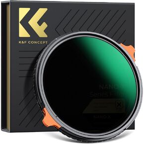 K&F Concept 49mm True Color Variable Fader ND2-32 ND Filter and CPL Circular Polarizing Lens Filter in 1 for Camera Lens Neutral Density Polarizer Filter (Nano-X Series)