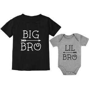 Big Bro Lil Bro Matching Outfits Baby Announcement Sibling Brother Shirts