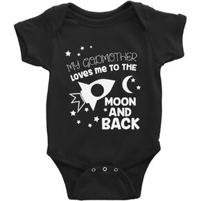 GKrepps My Godmother Loves me to The Moon and Back Cute Bodysuit girl boy Infant Toddler Baby Clothes Creeper in Kuwait