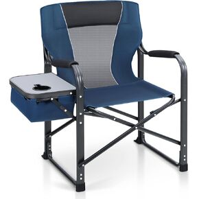 كرسي مدير كرسي التخييم القابل للطي من ALPHA CAMP مع حقيبة تبريد وطاولة جانبية وحامل مشروبات، كرسي حديقة محمول مبطن في الهواء الطلق يدعم 350 رطلاً in Kuwait