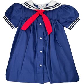 Petit Ami Baby Girls' Nautical Dress with Collar