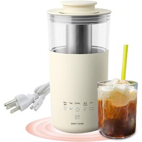 5-In-1 Portable Electric Kettle DIY Differen Drinks, 110V Milk Tea Machine Coffee Maker Auto Stir Milk Foam Maker 350ML Personal Travel Mug, 7Minutes Fast Boiling