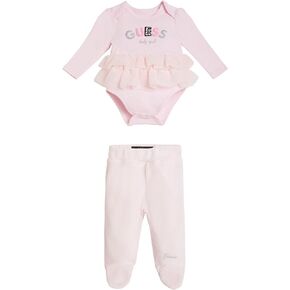 GUESS Baby Girl Long Sleeve Mesh Bodysuit 2 Piece SetPlaywear sets