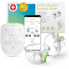 Ardo Alyssa Hands-Free Hospital-Grade Breast Pump, Wearable Cups, Swiss Made, Rechargeable – Medical Grade, Memory Function, Built in Power Pumping, MyArdo App – Mimics Baby's Natural Feeding Patterns