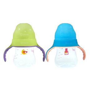 Glow in The Dark Feeding Bottle with Handle - 6oz/180ml - 12M+ - DRIP Free, BPA Free, PP (Pack of 2)