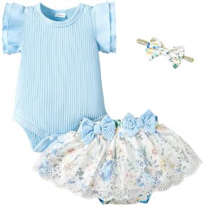 Mioglrie Preemie Clothes Girl Newborn Romper Shorts Set Floral Summer Outfits Infant Baby Clothes Girl