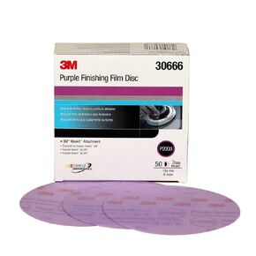 3m Hookit Purple Finishing Film Abrasive Disc 260l, 30666, 6 In, P2000 [50-discs Per Carton]
